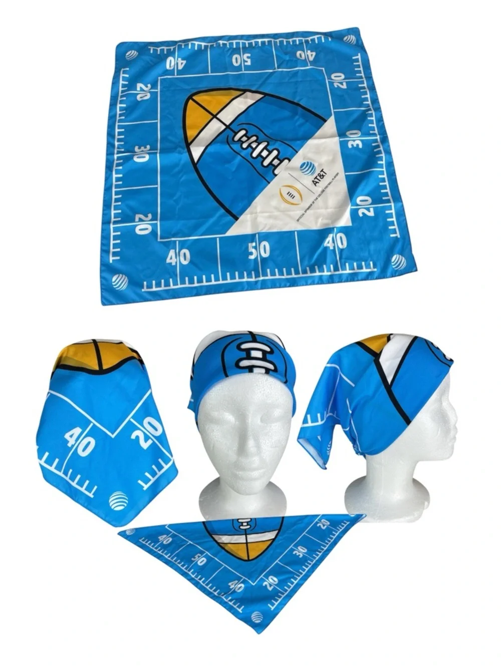 Football-Themed Blue Bandana Scarf
